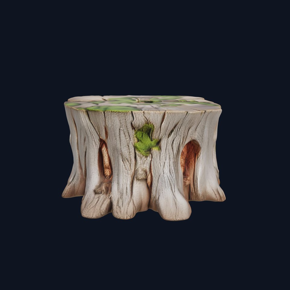 Mossy Tree Stump Model Pack for Nature Scenes and Games